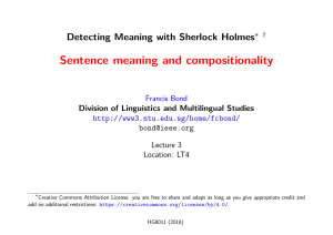 Sentence meaning and compositionality