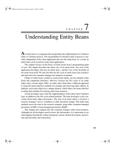 Understanding Entity Beans