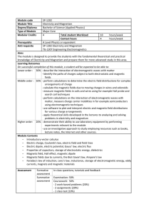 Module code SP-1202 Module Title Electricity and Magnetism