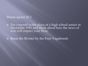 Warm-up for 25-1 Put yourself in the place of a high school senior in
