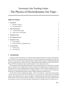 The Physics of Electrodynamic Ion Traps