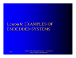 Lesson 6: EXAMPLES OF EMBEDDED SYSTEMS