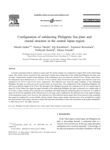 Configuration of subducting Philippine Sea plate and crustal