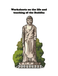 Worksheets on the life and teaching of the Buddha