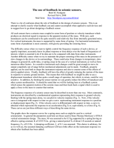 The use of feedback in seismic sensors