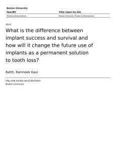 What is the difference between implant success and survival and