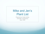 Mike and Jen`s Plant List