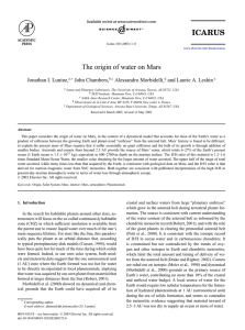 The origin of water on Mars - Observatoire de la Côte d`Azur