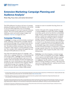 Extension Marketing: Campaign Planning and Audience