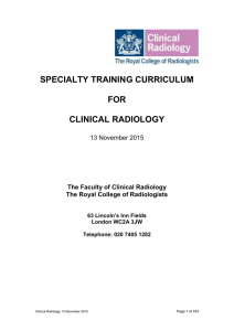 specialty training curriculum for clinical radiology