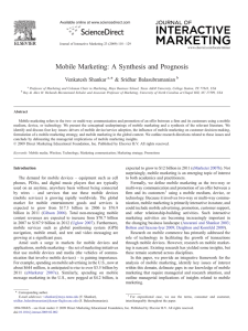 Mobile Marketing: A Synthesis and Prognosis