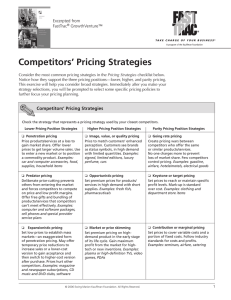Competitors` Pricing Strategies
