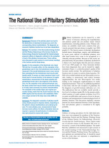 The Rational Use of Pituitary Stimulation Tests