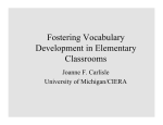 Fostering Vocabulary Development in Elementary Classrooms