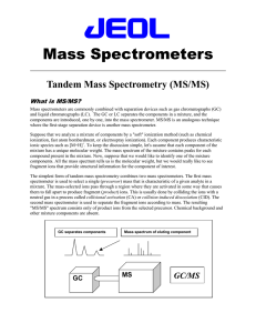 Tandem Mass Spectrometry (MS/MS)
