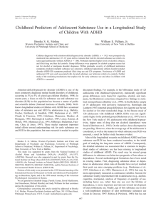 Childhood Predictors of Adolescent Substance Use in a