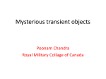 Mysterious transient objects - NCRA