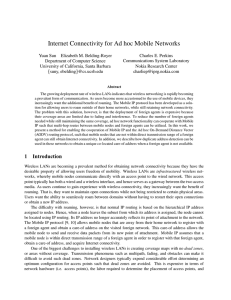 Internet Connectivity for Ad hoc Mobile Networks