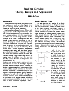 Snubber Circuits: Theory , Design and Application