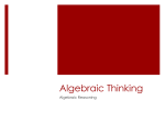 Algebraic Thinking - Math Methods 5360 ePortfolio