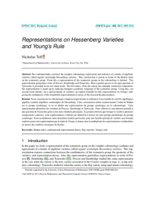 Representations on Hessenberg Varieties and Young`s Rule