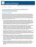 Integrating Physical and Behavioral Health Care