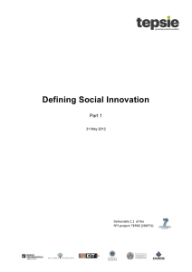Defining Social Innovation - European Social Innovation Research
