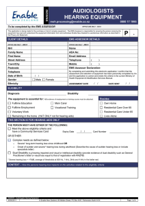 Audiologists Hearing Equipment form