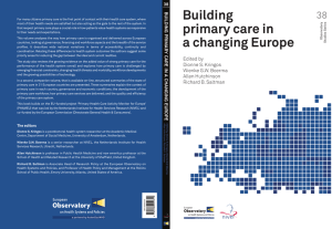 Building primary care in a changing Europe - WHO/Europe