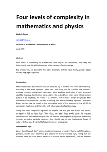 Four levels of complexity in mathematics and physics