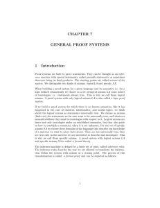 CHAPTER 7 GENERAL PROOF SYSTEMS 1 Introduction