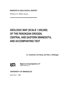 geologic map (scale 1 :250000) of the penokean orogen, central