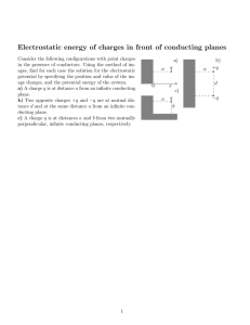 Electrostatic energy of charges in front of conducting planes