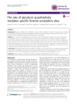 The rate of glycolysis quantitatively mediates specific