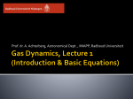 Gas Dynamics, Lecture 1