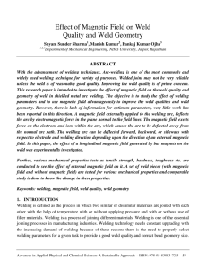 Effect of Magnetic Field on Weld Quality and Weld
