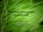 Urea cycle defects and other metabolic emergencies