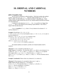 CHAP10 Ordinal and Cardinal Numbers