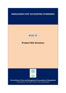 BCAS 15: Product Mix Decisions