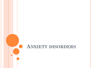 Session 1 Anxiety disorders