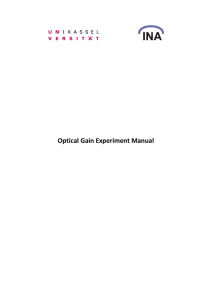 Optical Gain Experiment Manual