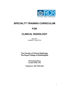 Clinical Radiology Curriculum May 2012