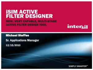 iSIM Active Filter Designer Overview