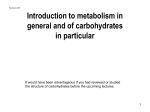 Metabolism and Glycolysis
