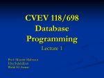 Database programming Lecture 1