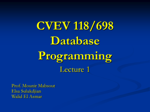 Database programming Lecture 1