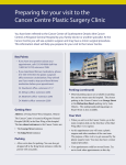 Preparing for your visit to the Cancer Centre Plastic Surgery Clinic