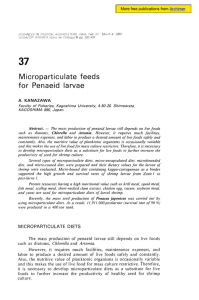 Microparticulate feeds for Penaeid larvae - Archimer