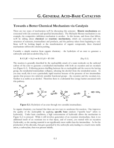 G.GENERAL ACID-BASE CATALYSIS Towards a Better Chemical