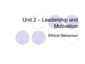 Ethical Behaviour - Unit 2.3